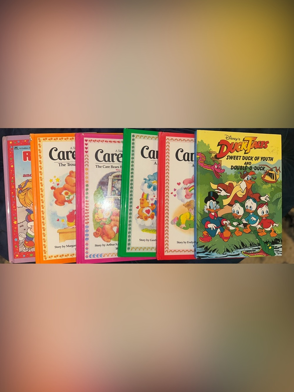 Vintage 1980s Kids Hardcover Lot: 4 Care Bears, Rainbow Brite, DuckTales